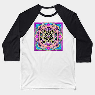 psychodelic trippy colorfull strange pattern Baseball T-Shirt